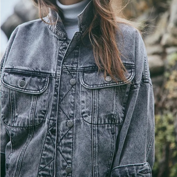 Boyish Jackets & Blazers - Boyish washed black ryder denim jacket